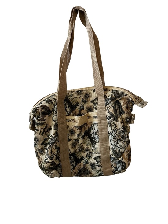 Handbags - Stashe Vintage Tapestry Floral Tote Bag Beige Neutral Carryall Shoulder Bag